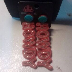 Paparazzi Turquoise and Red HOWDY Earrings